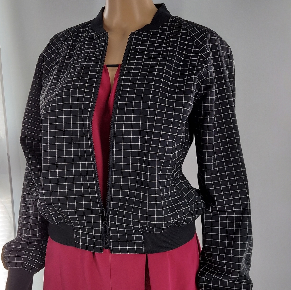 Tibi Windowpane Wool Bomber Jacket 4